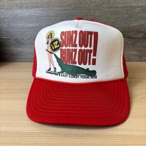 Von Zipper Hat Cap Snap Back Red White Sunglasses East Coast Tour Outdoors‎